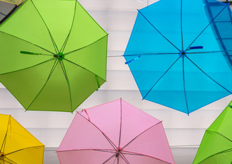 colorful of umbrellas urban for decoration in city