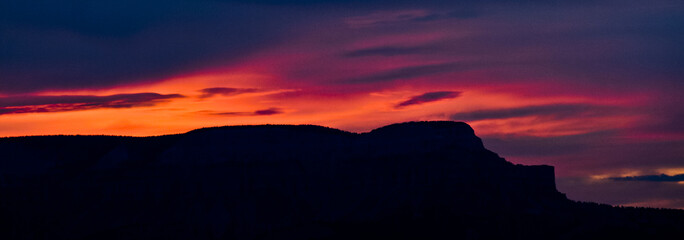 vibrant sunset over the landscape near bryce canyon