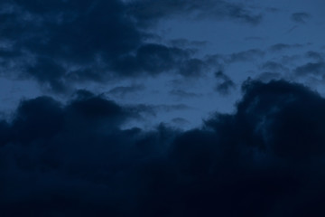 Fototapeta na wymiar black cloud in dark night sky background