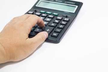 businessman is working on tablet and using smart phone in office with