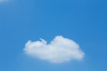 single cloud on clear blue sky with copy space for create text