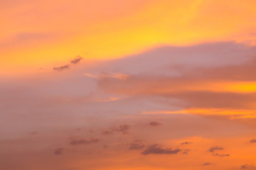 colorful dramatic sunset sky with orange cloud, twilight sky