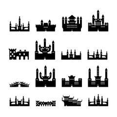 Fototapeta premium Set castles silhouette