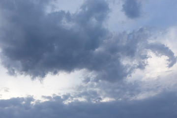black cloud on blue sky, bad weather background
