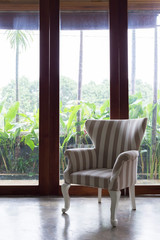 design of interior living room with sofa furniture with mirror