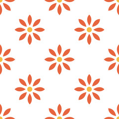Fototapeta na wymiar Flat design seamless pattern background with beautiful flowers.