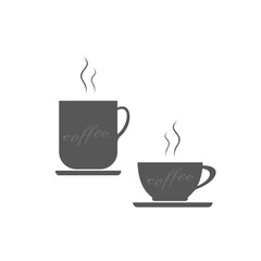 Two cups of coffee on a white background