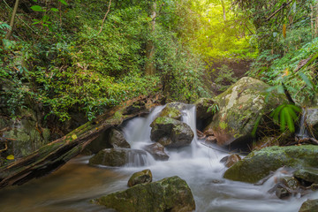 Waterfall in deep rain forest jungle (Krok E Dok Waterfall Sarab