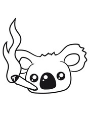 pothead weed hemp cannabis joint weed smoke pot high drug koala head face