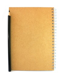 Note pad with pencil White background