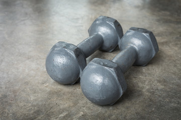 metal dumbbell on cement floor, fitness sport of bodybuilding8