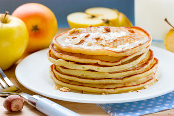 Apple pancakes stack