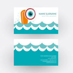 Vector abstract cheerful submarine. Business card