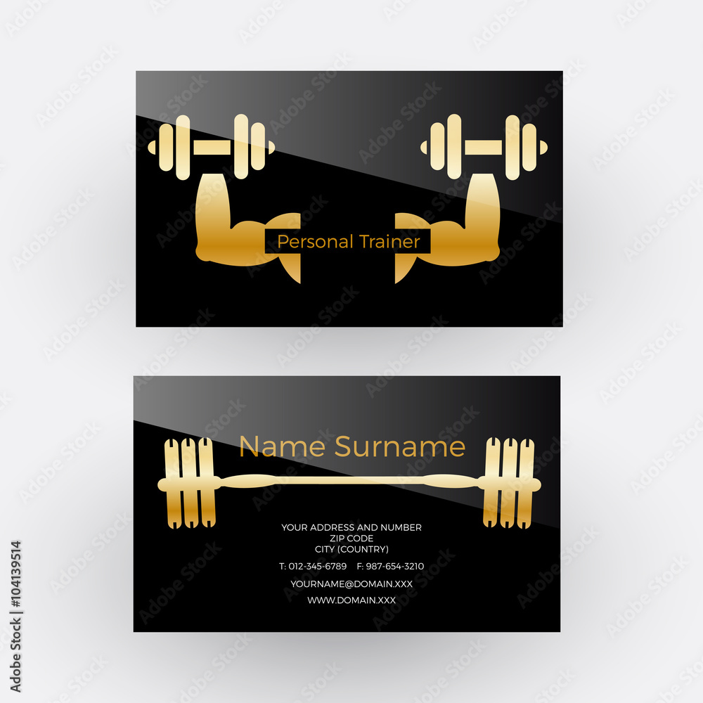 Wall mural vector abstract sign personal trainer. business card