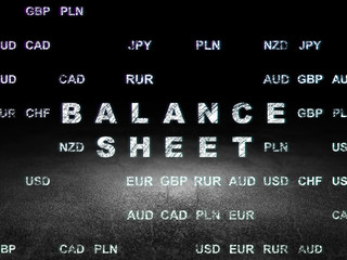 Banking concept: Balance Sheet in grunge dark room