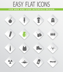 Military Silhouette icons set