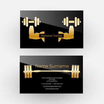 Vector abstract sign personal trainer. Business card