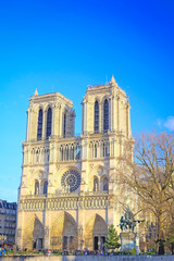 Paris, France, February 8, 2016: Notre Dame de Paris, one of the Paris simbols
