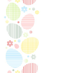 Abstract seamless border pattern with color eggs and flowers
