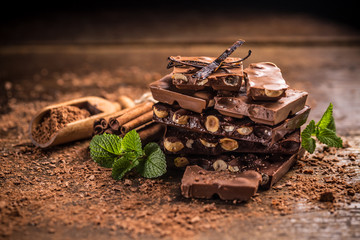 Broken chocolate bar