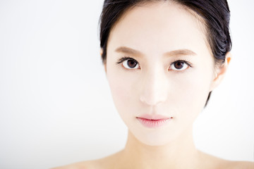  closeup beautiful young   woman  face