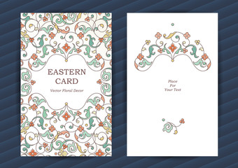 Vintage ornate cards in Eastern style. © Anna Pogulyaeva