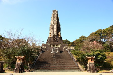 宮崎県　平和台公園　平和の塔　二月の風景