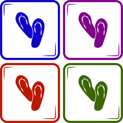 Beach slippers icon
