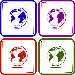 Vector globe icons