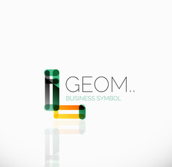 Logo, linear abstract geometric icon