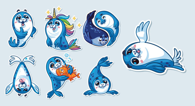 Baby Seal Sticker Collection Set