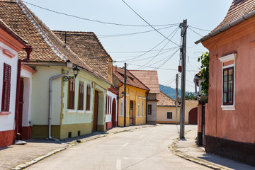 Historical centre of Medias, medieval city in Transylvania, Romania