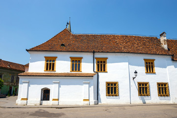 Historical centre of Medias, medieval city in Transylvania, Romania