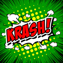 krash! - Comic Speech Bubble, Cartoon.