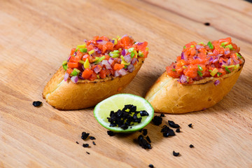 bruschetta with tomato and basil