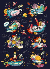 Space cartoon style