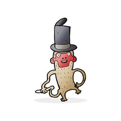 cartoon monkey wearing top hat