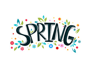Spring lettering design logo