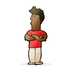cartoon man with folded arms