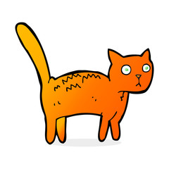 cartoon frightened cat