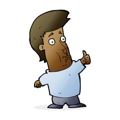 cartoon man giving thumbs up sign