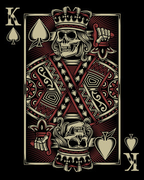 Naklejka Skull Playing Card