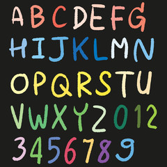 vector set of alphabet and number