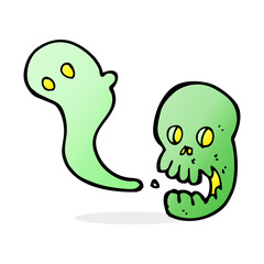 cartoon spooky skull