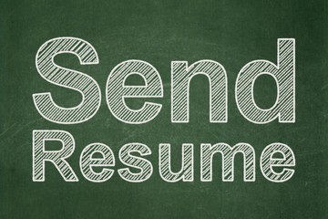 Obraz premium Finance concept: Send Resume on chalkboard background