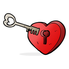 cartoon heart with keyhole