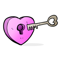 cartoon heart with keyhole