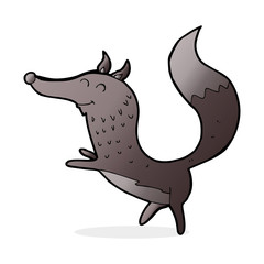 cartoon happy wolf