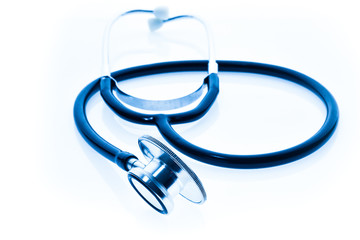 Stethoscope in blue Isolated on white