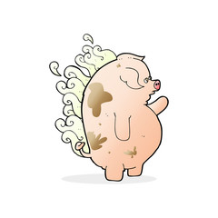 cartoon fat smelly pig